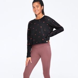 VS Pink large cherry print crop top